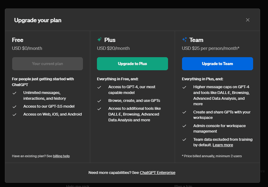 Pricing model of using Chat GPt-4